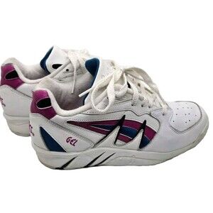 Vintage Asics Gel-XS Sneakers Shoes Size 8.5 White/Purple/Blue‎ 90's